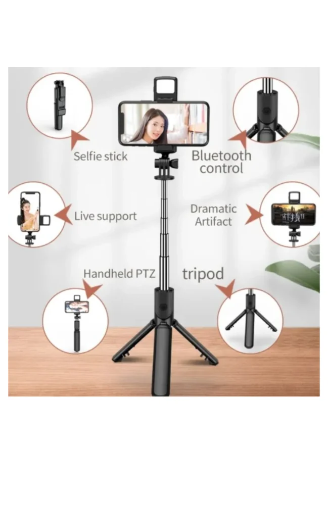 R1SL Selfie Stick With Tripod Stand, Bluetooth, Smartphones - Image 3