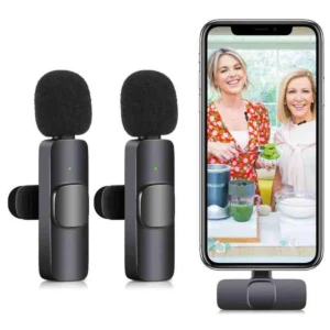 K9 Wireless Dual Lavalier Microphone – Professional Noise-Canceling Lapel Mic for Type-C Devices